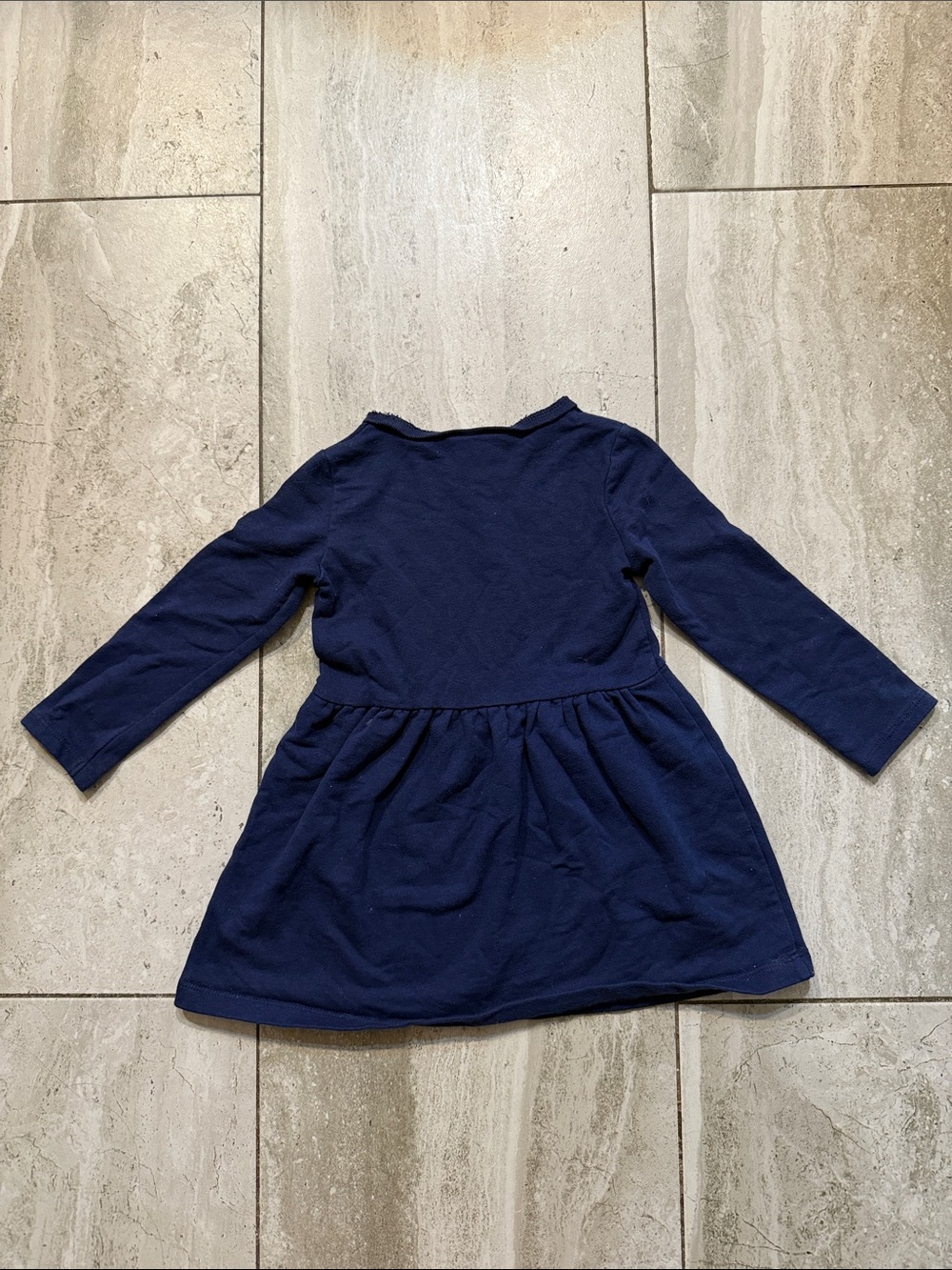 Carter's Navy Dress with Gold Sequin Heart - Picture 3 of 3